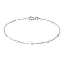 Pulseira Mini Corações Feminina Folheada a Prata 925 Pulseira Mini Corações Feminina Folheada a Prata 925