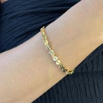 Pulseira Mini Elos Medalha Banhado em Ouro 18k Pulseira Mini Elos Medalha Banhado em Ouro 18k