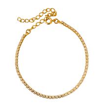 Pulseira mini riviera cristal banhado a ouro Pulseira mini riviera cristal banhado a ouro