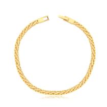 Pulseira Mini Trança Com Fecho Gaveta Folheada A Ouro