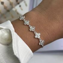 Pulseira Mini Trevos Alhambra e Elo Hard - Fecho Joia