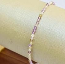 Pulseira Minimalista de Ametista Facetada com Fecho em Prata 925 - Sabedoria e Intuição