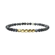 Pulseira Minimalista De Cobre Com Pérolas De Ônix Preto De 4mm Para Homens, Presente Para Ele