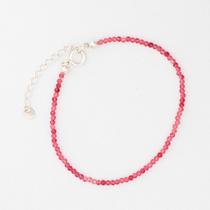 Pulseira Minimalista de Pedra Rubi com Fecho de Prata 925 - Amor e Poder