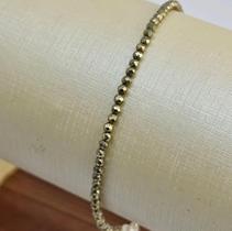 Pulseira Minimalista de Pirita e Prata 925 - Riqueza e Prosperidade Pulseira Minimalista de Pirita e Prata 925 - Riqueza e Prosperidade
