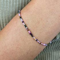 Pulseira Minimalista de Turmalina Melancia Facetada com Fecho em Prata 925 - Harmonia e Compaixão