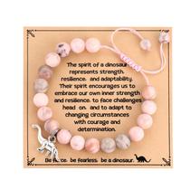 Pulseira MIXJOY Dinosaur Charm Jewelry Pink Rope para adolescente