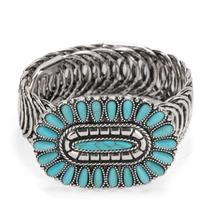Pulseira Montana West Turquoise Elastic Cuff 20x4 cm Pulseira Montana West Turquoise Elastic Cuff 20x4 cm
