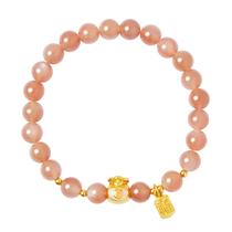 Pulseira Moonstone para mulheres com bolsa Lucky Bag em prata esterlina