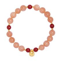 Pulseira Moonstone para mulheres com contas de areia em ouro roxo
