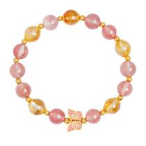 Pulseira Morango, Quartzo e Citrino para Mulheres em 999 Si