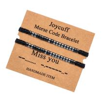 Pulseira Morse Code JoyCuff para mulheres e homens, casal, conjunto de 2 peças