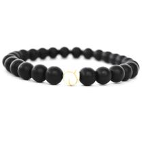 Pulseira Murano Black com Howlita Branca Pulseira Murano Black com Howlita Branca