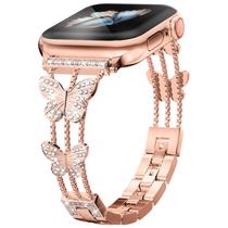 Pulseira Musk-mskr Rose Gold Metal Strass para Apple Watch 38 mm a 42 mm Pulseira Musk-mskr Rose Gold Metal Strass para Apple Watch 38 mm a 42 mm
