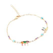 Pulseira Nano Turquesa Cristal Turmalina Rosa Cristal Esmeralda Formas - Banho Ouro