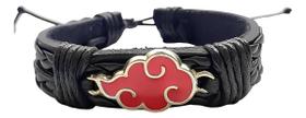 Pulseira Naruto Akatsuki De Couro Nuvem Vermelha Anime Otaku Uchira