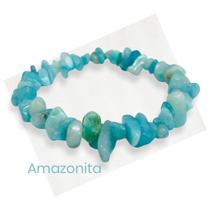 Pulseira Natural Amazonita Em Cascalho Plenitude