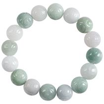 Pulseira natural birmanesa de jadeíte de grau A com pérola de dragão 13,5 mm Pulseira natural birmanesa de jadeíte de grau A com pérola de dragão 13,5 mm