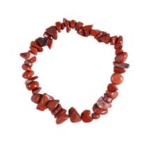 Pulseira Natural Crystal Chip para mulheres com pedras preciosas vermelhas