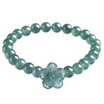 Pulseira natural de jadeíte azul aquática de grau A em flor de pêssego Pulseira natural de jadeíte azul aquática de grau A em flor de pêssego