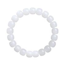 Pulseira Natural Hetian White Jade 8x10mm Barrel Beads
