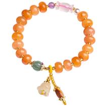 Pulseira Natural Jinsi Jade Abacus Bead para mulheres 9,5x6mm