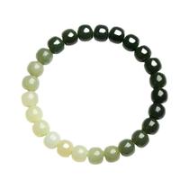 Pulseira Natural Nephrite Jade 6x7mm Barrel Beads Gradient