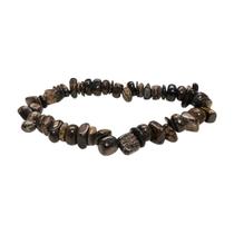 Pulseira Natural Pedra Bronzita Em Cascalho