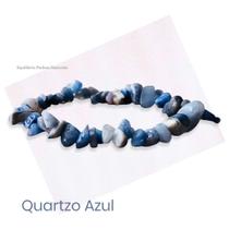 Pulseira Natural Pedra Quartzo Azul Em Cascalho - Calma