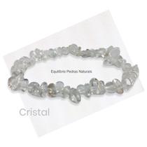 Pulseira Natural Pedra Quartzo Cristal Em Cascalho - Purificador