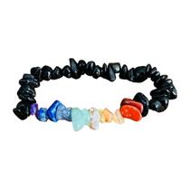 Pulseira Natural Sete Chakras Em Cascalho - Equilíbrio