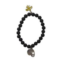 Pulseira New Orleans Saints Preto C/ Pingentes Metálicos Pulseira New Orleans Saints Preto C/ Pingentes Metálicos