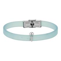Pulseira NEW STYLE KeyAço e Caucciu Azul Celeste 7,5mm 21cm