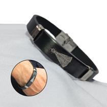 Pulseira Nossa Senhora Aço Inox Preta Unissex Versátil Basic