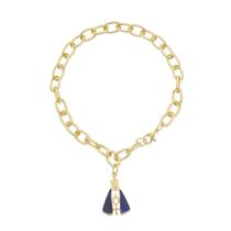 Pulseira Nossa Senhora Aparecida folheada com corrente de elo