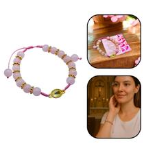 Pulseira Nossa Senhora Aparecida Quartzo Rosa 8 mm