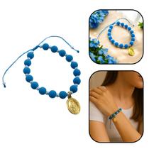 Pulseira Nossa Senhora das Graças Azul 8 mm Pulseira Nossa Senhora das Graças Azul 8 mm