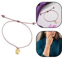 Pulseira Nossa Senhora das Graças Fio Fino Rose