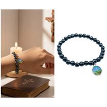 Pulseira Nossa Senhora de Fátima Hematita