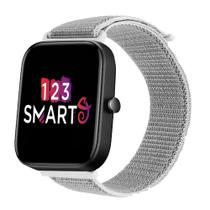 Pulseira Nylon compatível com Bip 3 A2172 /Bip /Bip Lite /Bip U - Branco com Cinza