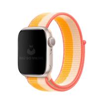 Pulseira Nylon Loop Amarela Branc Compatível com Apple Watch