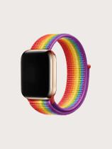 Pulseira Nylon Loop Compatível com Apple Watch 41mm 40mm e 38mm -ARCO IRIS