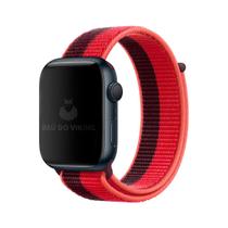 Pulseira Nylon Loop Roxo Vermelho Compatível com Apple Watch