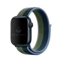 Pulseira Nylon Loop Verde Azul Compatível com Apple Watch - Baú do Viking