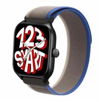 Pulseira Nylon Nova para GTS 4 /GTS 4 Mini /GTS 3 /GTS 2 Mini - Cinza com Azul Pulseira Nylon Nova para GTS 4 /GTS 4 Mini /GTS 3 /GTS 2 Mini - Cinza com Azul