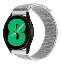 Pulseira Nylon Para Smartwatch Galaxy Watch 4/ Galaxy Watch4 Classic - Branco com Cinza