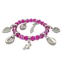 Pulseira Obá Orixás Umbanda Candomblé Rosa Choque Ajustável