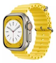 Pulseira Oceano Para SmartWatch Ultra 49mm 45mm 44mm 42mm Amarelo
