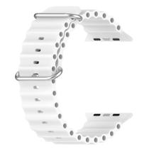 Pulseira Oceano Silicone Para Relógio Smartwatch Compatível com 42mm 44mm 45mm