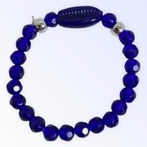 Pulseira Ogum Búzios Azul Cristal e Silicone